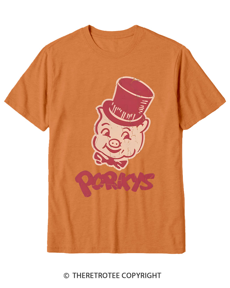 TheRetroTee Classic Whimsical Pig 1950s Cotton T-Shirt