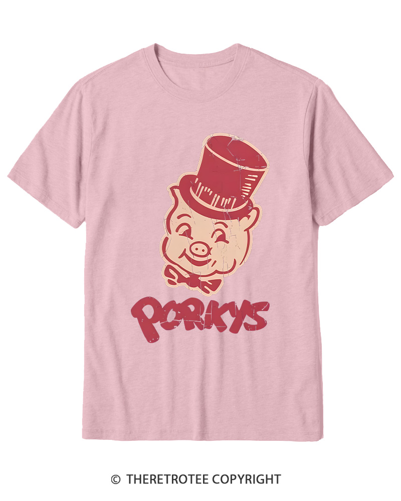 TheRetroTee Classic Whimsical Pig 1950s Cotton T-Shirt