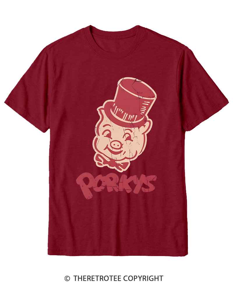 TheRetroTee Classic Whimsical Pig 1950s Cotton T-Shirt