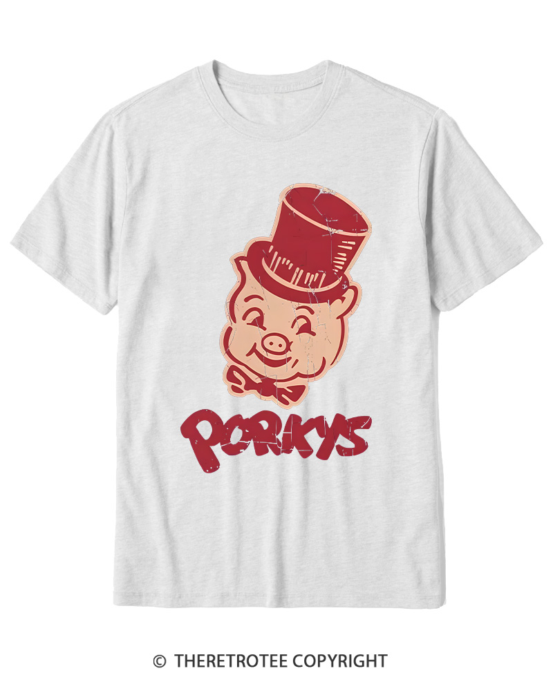 TheRetroTee Classic Whimsical Pig 1950s Cotton T-Shirt