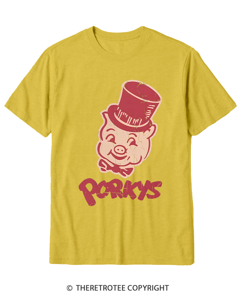 TheRetroTee Classic Whimsical Pig 1950s Cotton T-Shirt