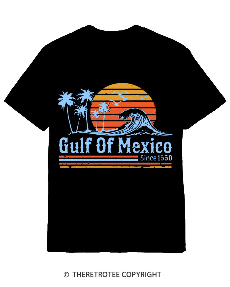TheRetroTee Gulf Of Mexico 1970s Cotton T-Shirt
