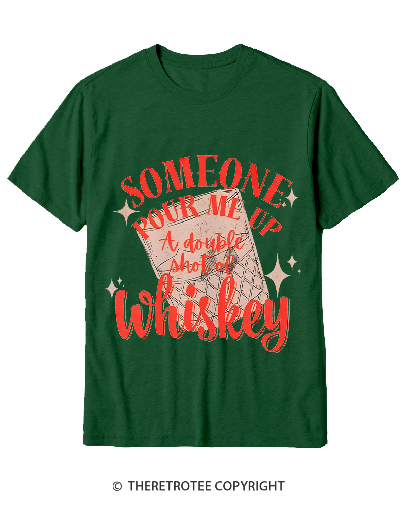 TheRetroTee Pour me a double Whiskey 1970s Cotton T-Shirt