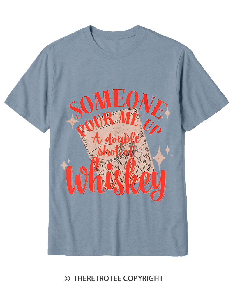 TheRetroTee Pour me a double Whiskey 1970s Cotton T-Shirt