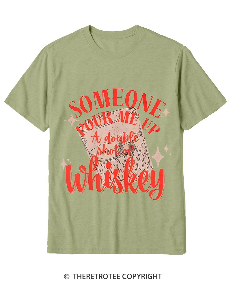 TheRetroTee Pour me a double Whiskey 1970s Cotton T-Shirt