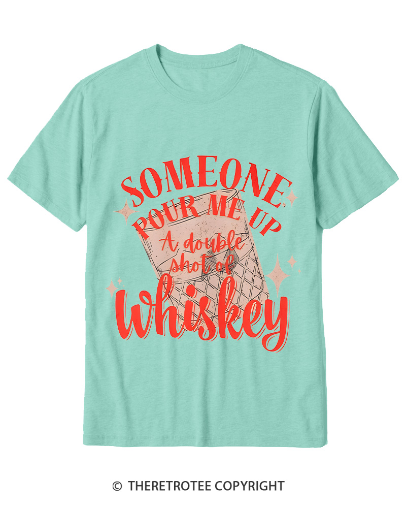 TheRetroTee Pour me a double Whiskey 1970s Cotton T-Shirt