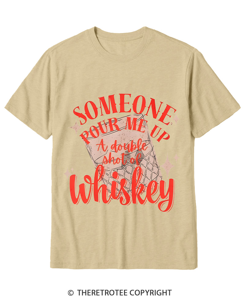 TheRetroTee Pour me a double Whiskey 1970s Cotton T-Shirt