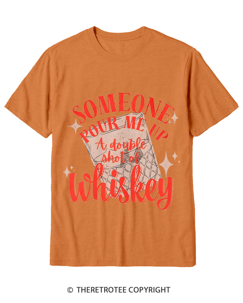 TheRetroTee Pour me a double Whiskey 1970s Cotton T-Shirt