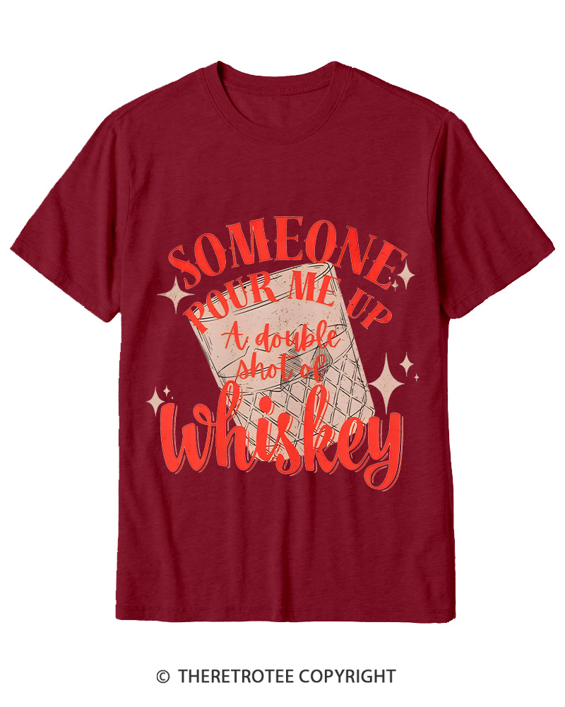 TheRetroTee Pour me a double Whiskey 1970s Cotton T-Shirt