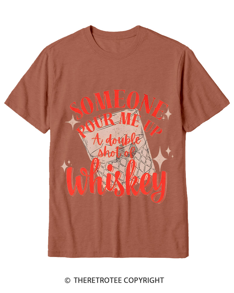 TheRetroTee Pour me a double Whiskey 1970s Cotton T-Shirt