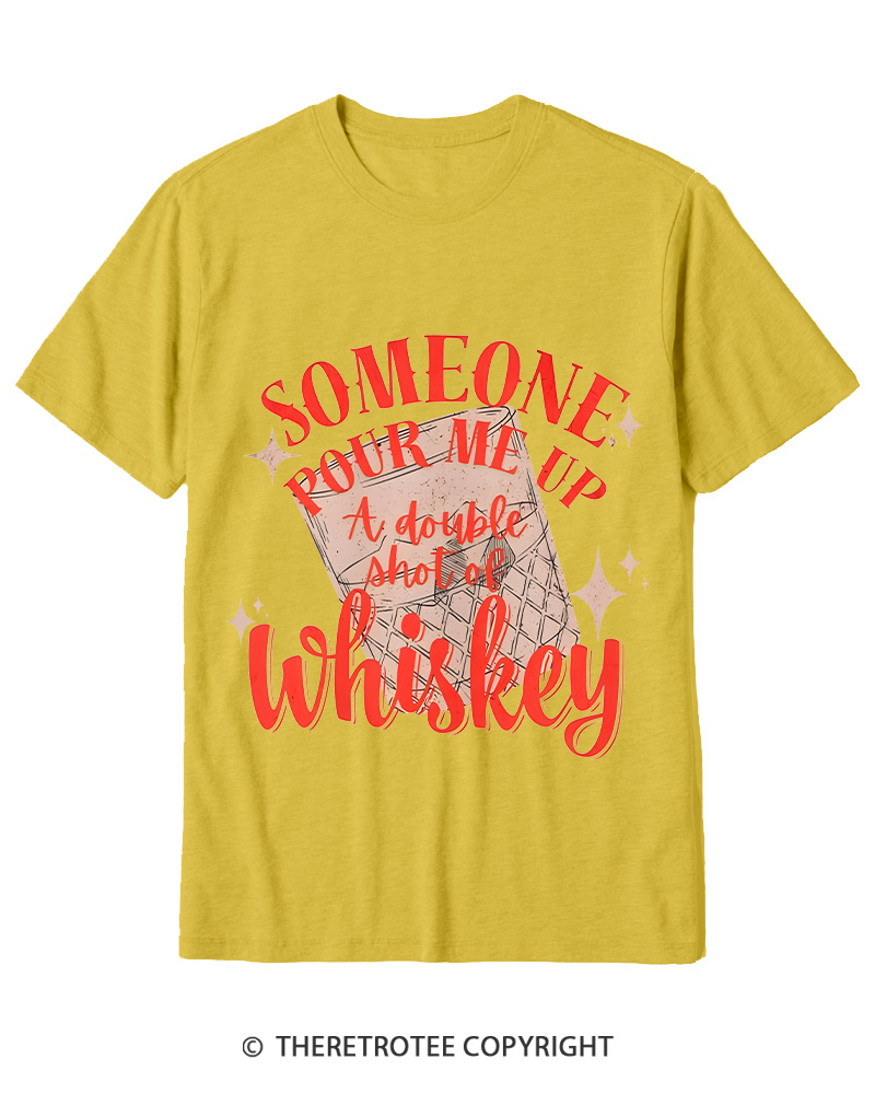 TheRetroTee Pour me a double Whiskey 1970s Cotton T-Shirt