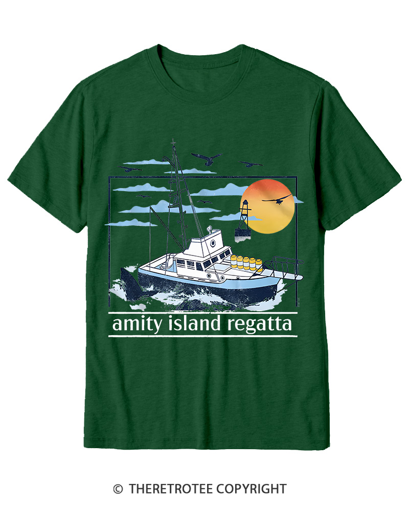 TheRetroTee 1975 Amity Island Regatta 1970s Cotton T-Shirt