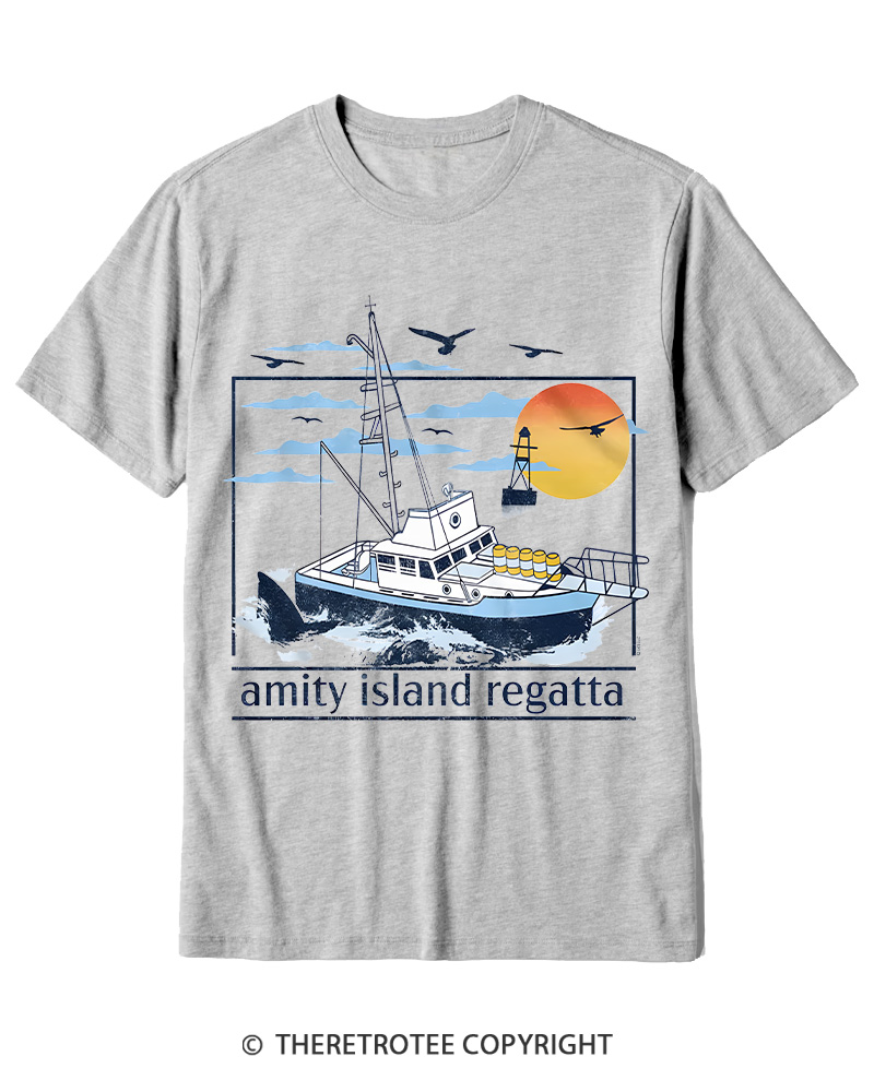TheRetroTee 1975 Amity Island Regatta 1970s Cotton T-Shirt