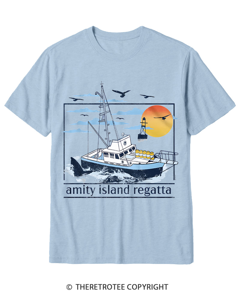 TheRetroTee 1975 Amity Island Regatta 1970s Cotton T-Shirt