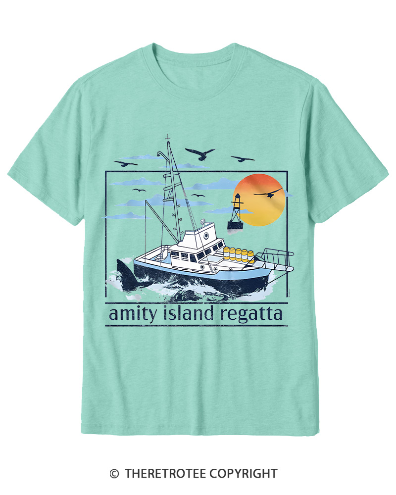 TheRetroTee 1975 Amity Island Regatta 1970s Cotton T-Shirt