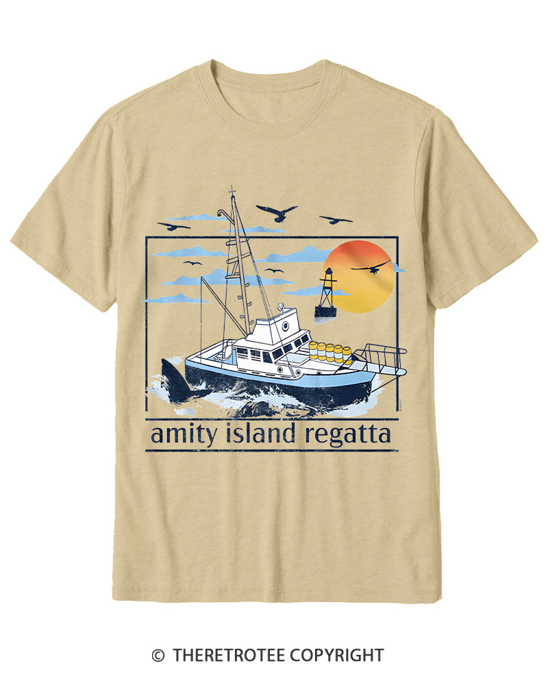 TheRetroTee 1975 Amity Island Regatta 1970s Cotton T-Shirt