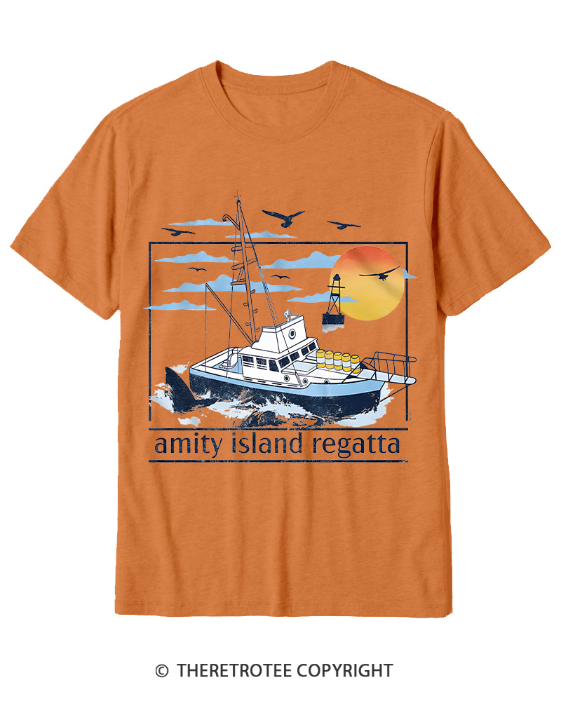 TheRetroTee 1975 Amity Island Regatta 1970s Cotton T-Shirt