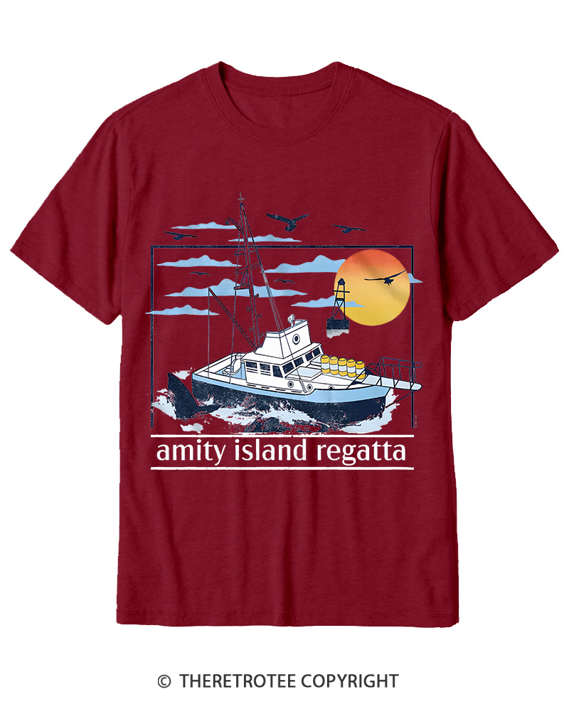TheRetroTee 1975 Amity Island Regatta 1970s Cotton T-Shirt