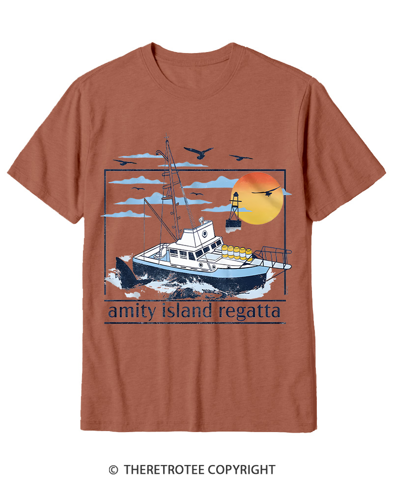 TheRetroTee 1975 Amity Island Regatta 1970s Cotton T-Shirt