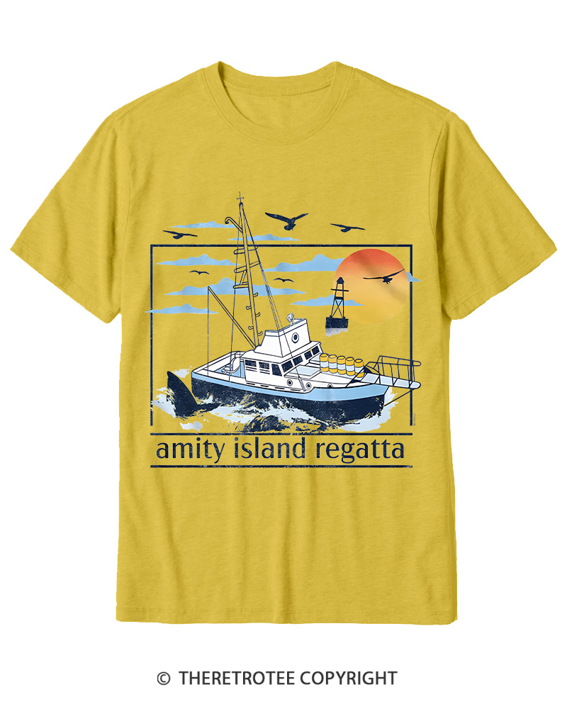 TheRetroTee 1975 Amity Island Regatta 1970s Cotton T-Shirt