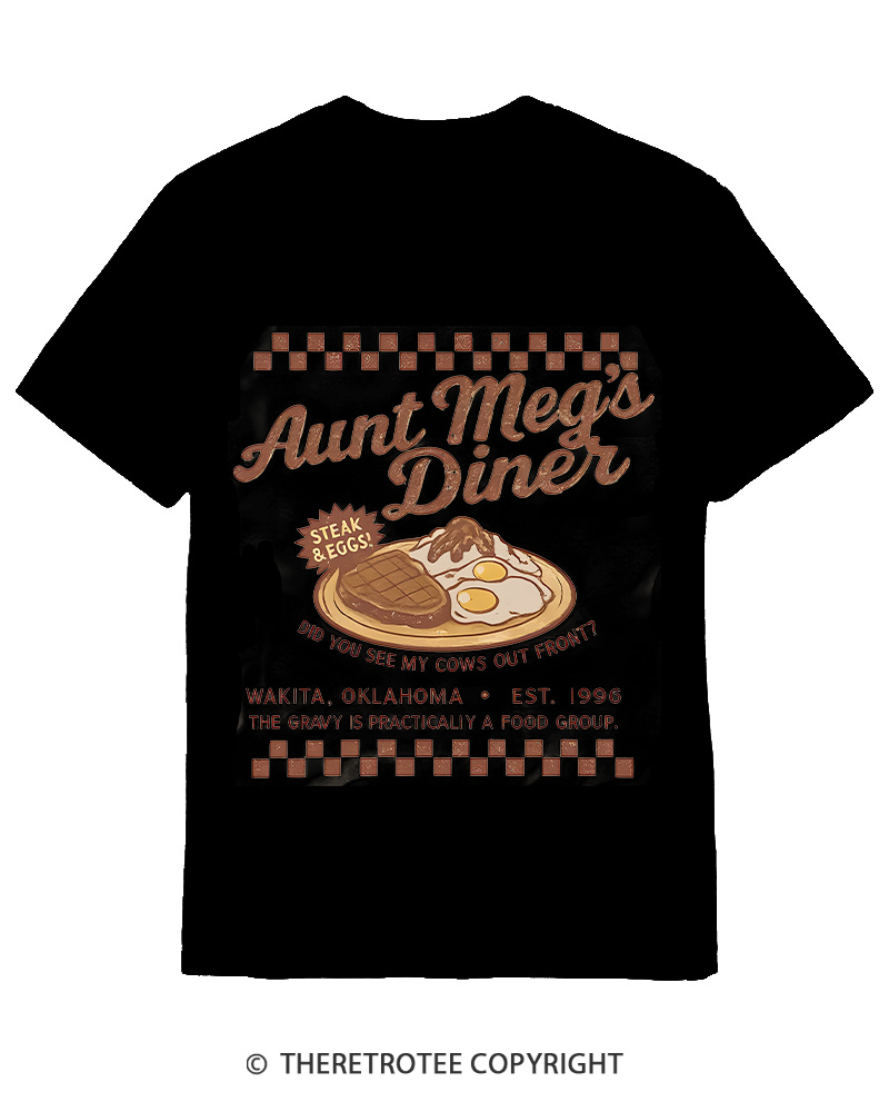 TheRetroTee Aunt Meg's Diner 1990s Cotton T-Shirt