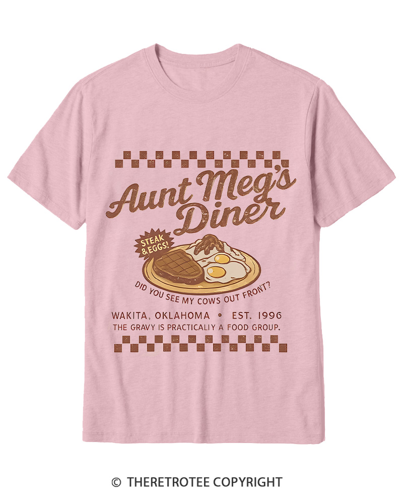 TheRetroTee Aunt Meg's Diner 1990s Cotton T-Shirt
