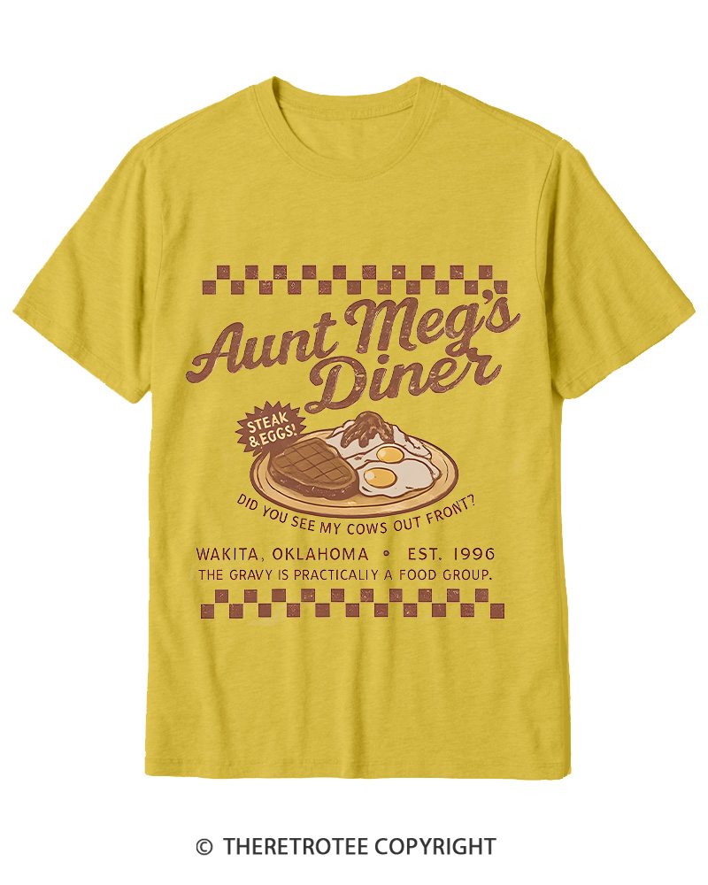 TheRetroTee Aunt Meg's Diner 1990s Cotton T-Shirt