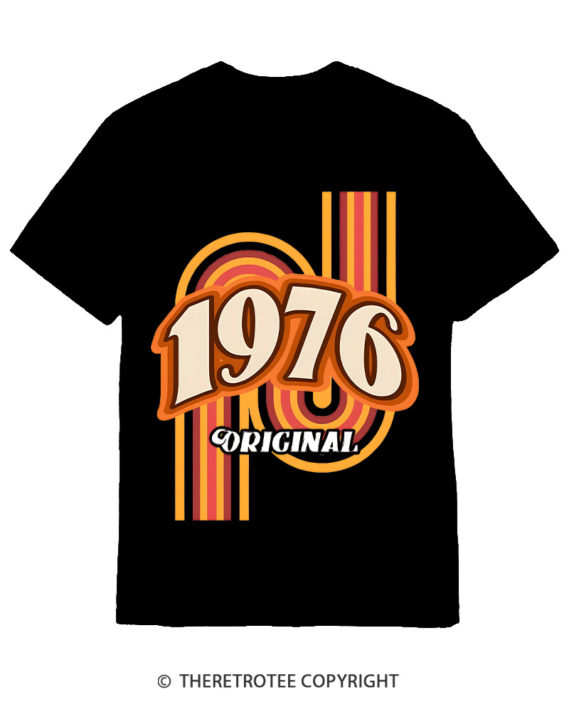 TheRetroTee 1976 Original Classic Nostalgia Graphic Cotton T-Shirt