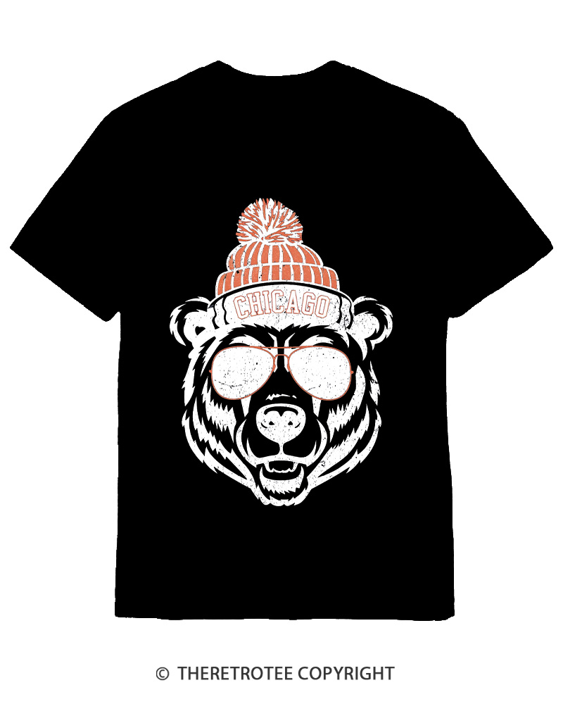 TheRetroTee Trendy Chicago Football Fan Cotton T-Shirt