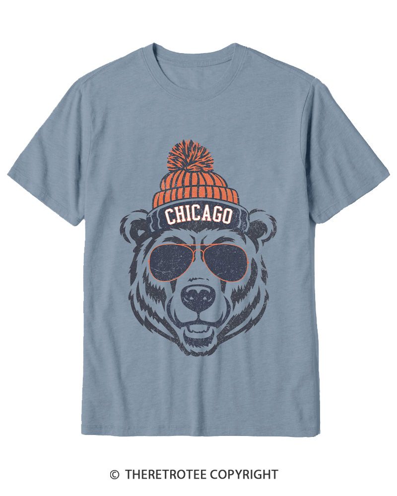 TheRetroTee Trendy Chicago Football Fan Cotton T-Shirt