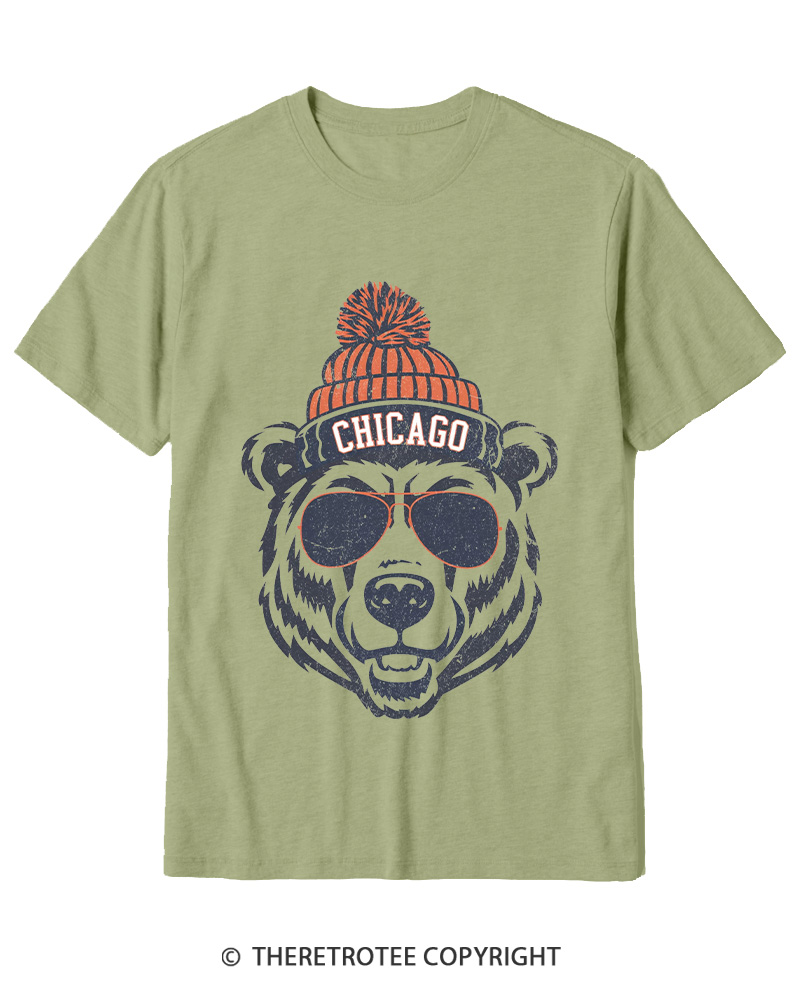 TheRetroTee Trendy Chicago Football Fan Cotton T-Shirt