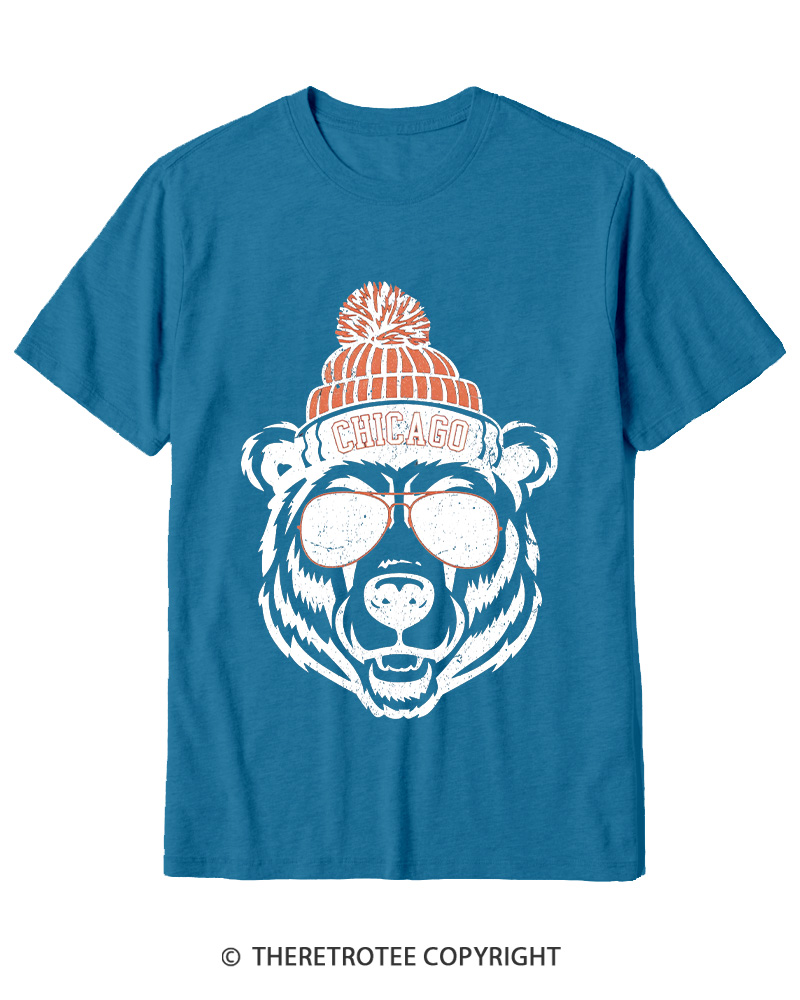 TheRetroTee Trendy Chicago Football Fan Cotton T-Shirt