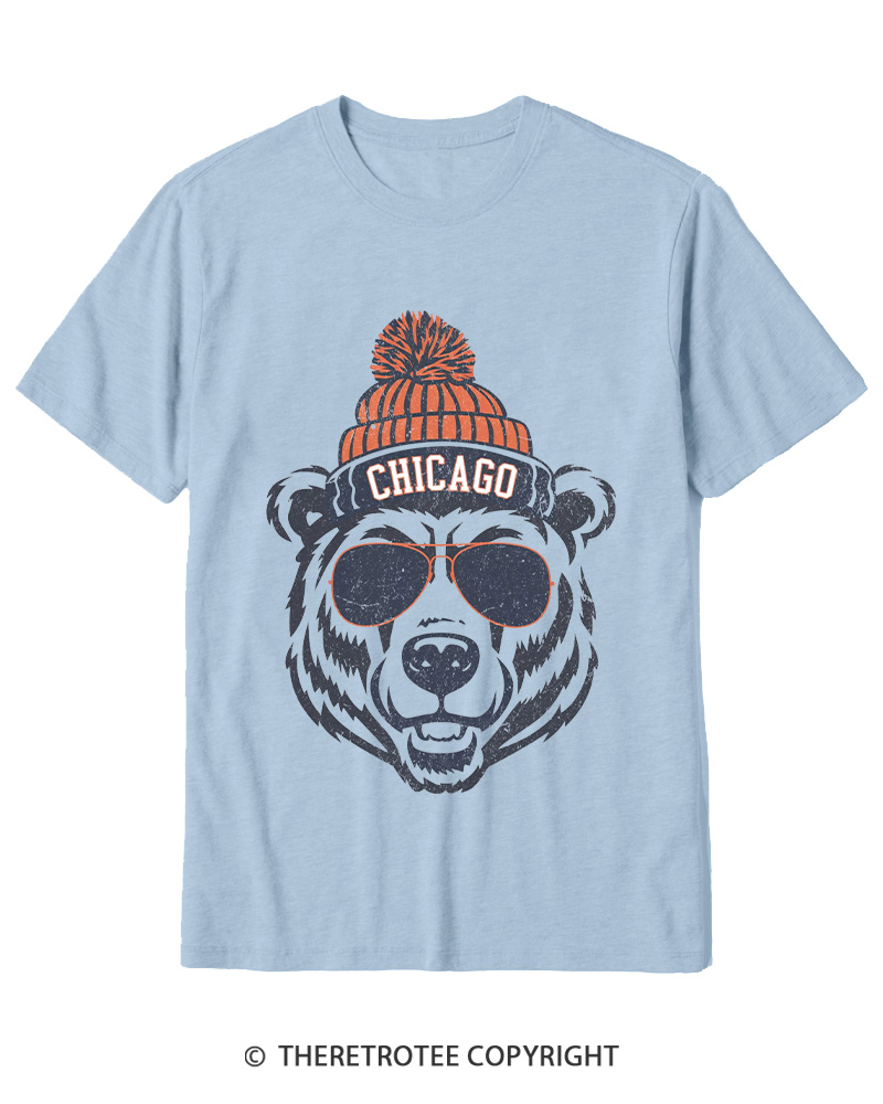 TheRetroTee Trendy Chicago Football Fan Cotton T-Shirt