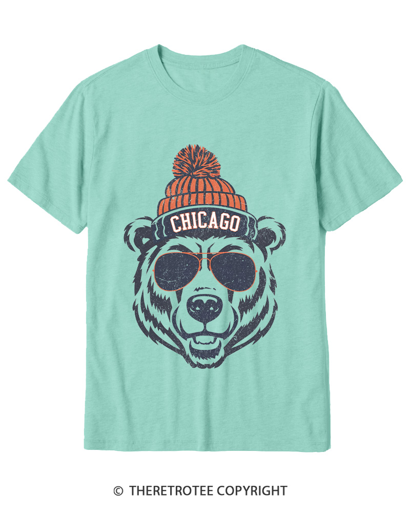 TheRetroTee Trendy Chicago Football Fan Cotton T-Shirt