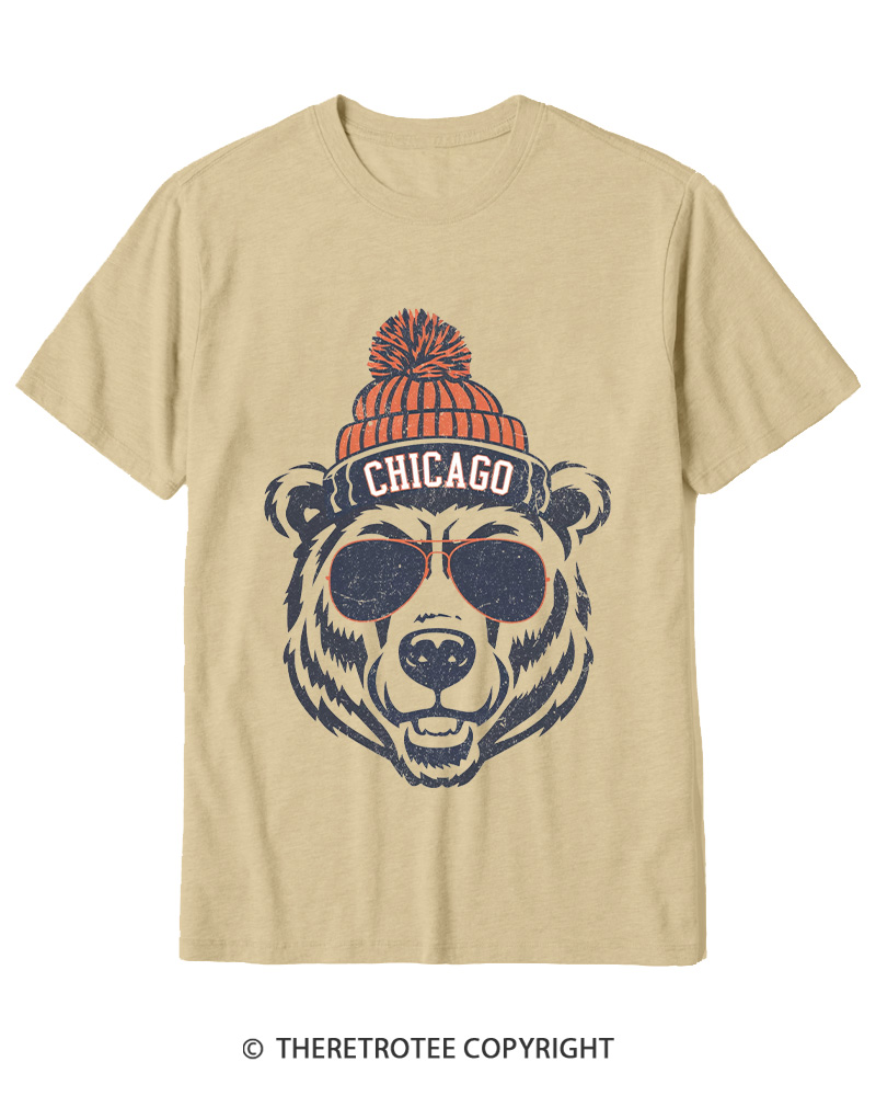 TheRetroTee Trendy Chicago Football Fan Cotton T-Shirt