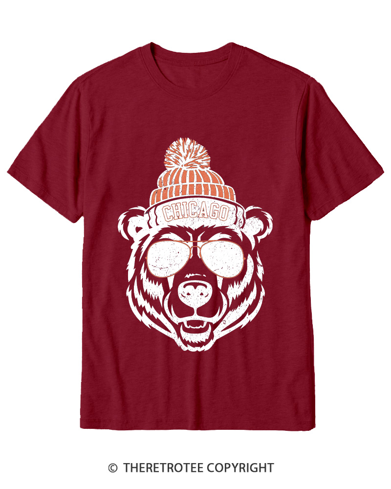 TheRetroTee Trendy Chicago Football Fan Cotton T-Shirt