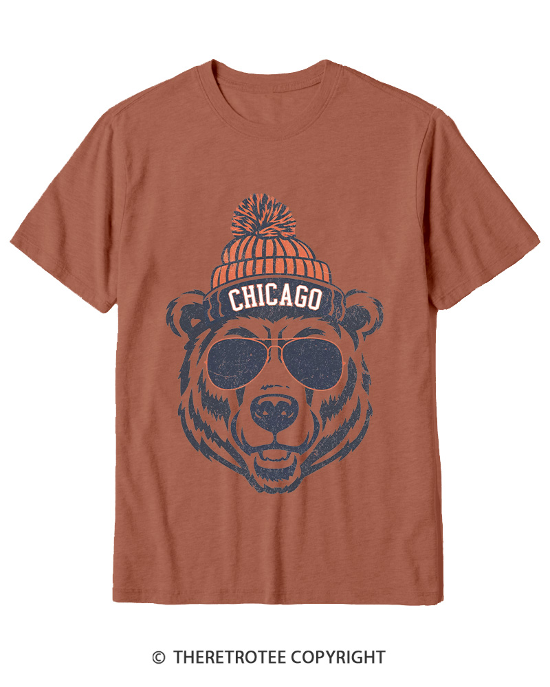 TheRetroTee Trendy Chicago Football Fan Cotton T-Shirt