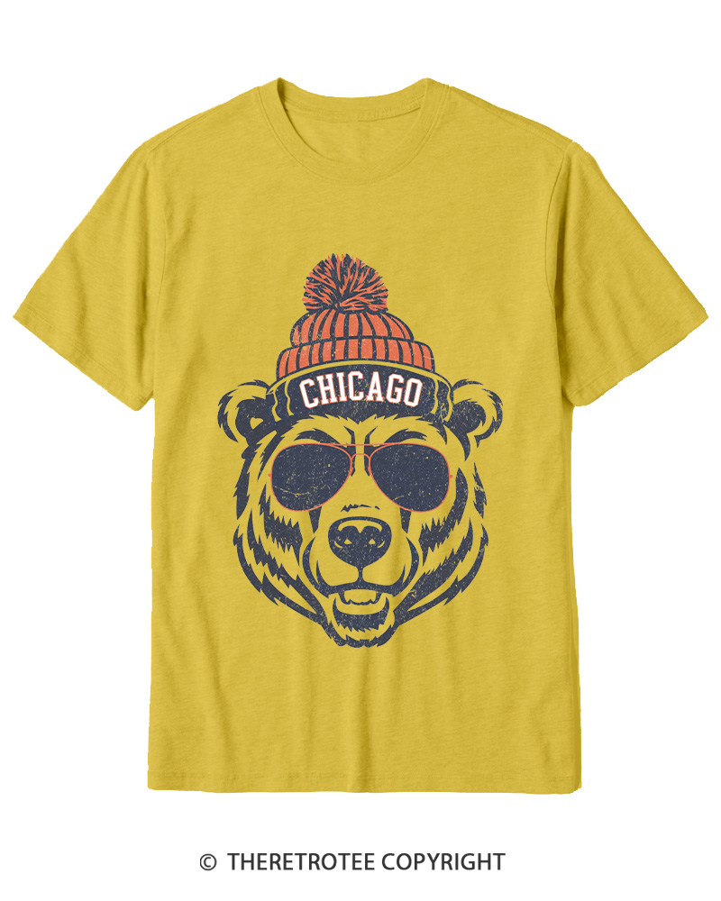 TheRetroTee Trendy Chicago Football Fan Cotton T-Shirt