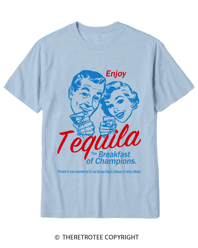 TheRetroTee Enjoy Tequila The Breakfast Of Champions 1950s Cotton T-Shirt