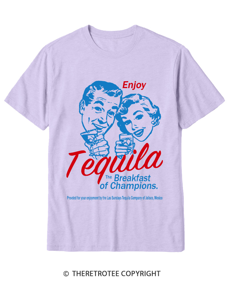 TheRetroTee Enjoy Tequila The Breakfast Of Champions 1950s Cotton T-Shirt