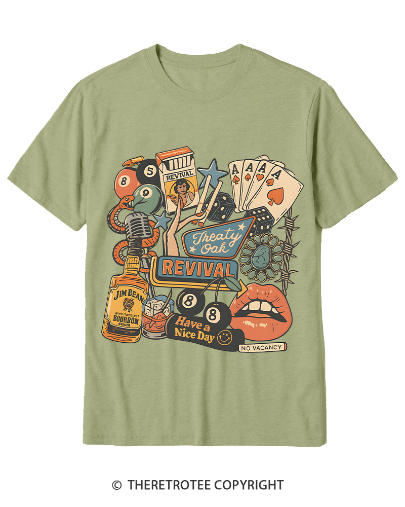 TheRetroTee Treaty Oak Revival 1950s Cotton T-Shirt