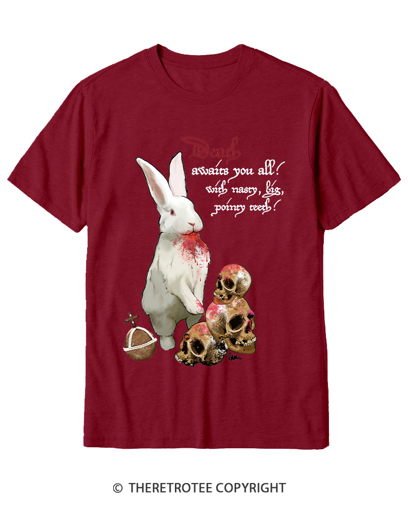 TheRetroTee Killer Rabbit of Caerbannog 1970s Cotton T-Shirt