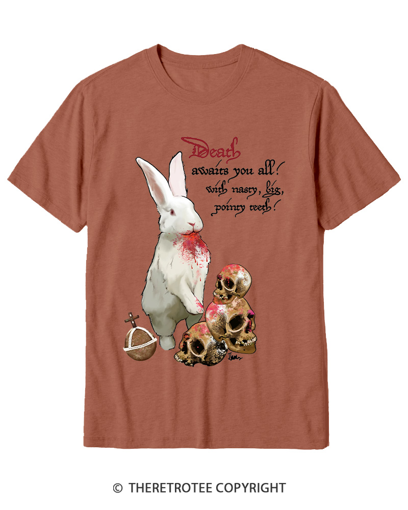 TheRetroTee Killer Rabbit of Caerbannog 1970s Cotton T-Shirt