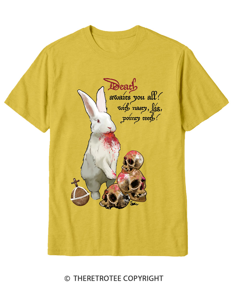TheRetroTee Killer Rabbit of Caerbannog 1970s Cotton T-Shirt