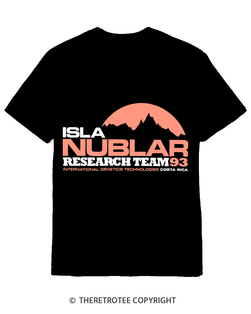 TheRetroTee ISLA Nublar Research Team 1990s Cotton T-Shirt