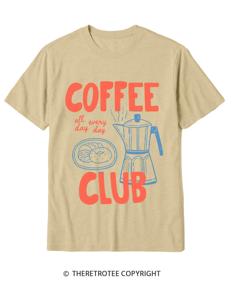 TheRetroTee Coffee Club 1960s Cotton T-Shirt