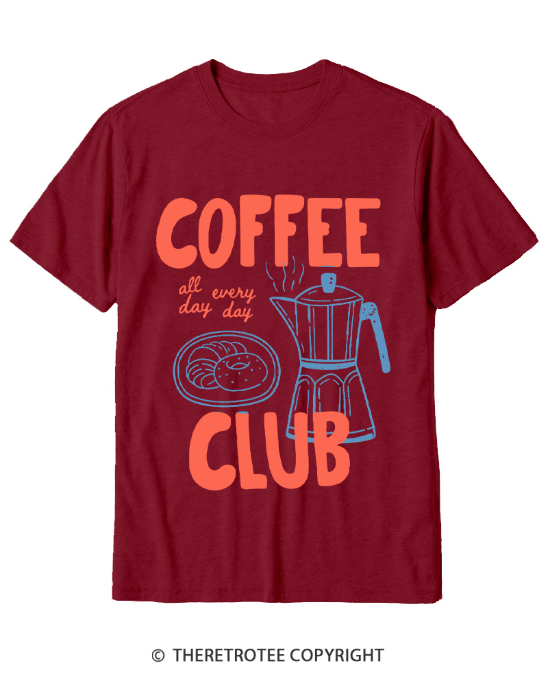 TheRetroTee Coffee Club 1960s Cotton T-Shirt