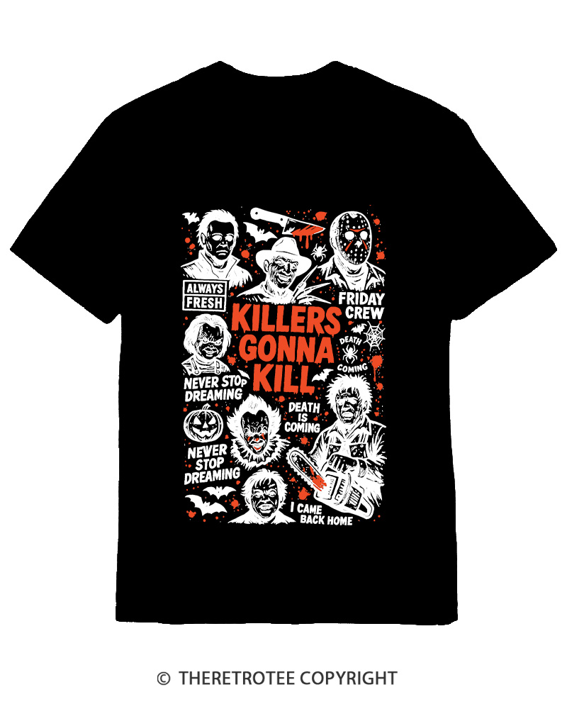 TheRetroTee Killers Gonna Kill Halloween Cotton T-Shirt