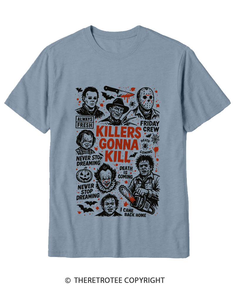 TheRetroTee Killers Gonna Kill Halloween Cotton T-Shirt