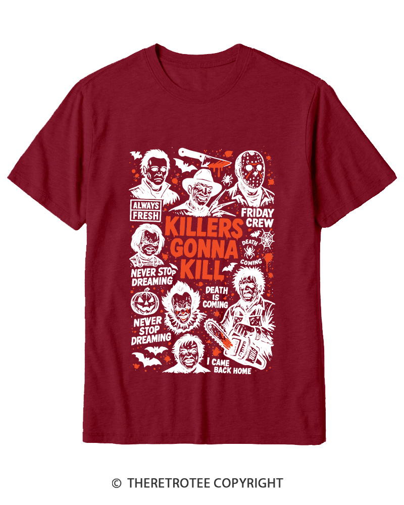 TheRetroTee Killers Gonna Kill Halloween Cotton T-Shirt